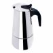 Bene Casa stainless-steel 6-cup espresso maker with black handle, contemporary design espresso maker, stovetop espresso, easy clean, dishwasher safe - 0