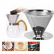 HERCHR 1Pc Stainless Steel Pour Over Coffee Dripper Double Layer Mesh Filter Cup Stand Home Office Use, Stainless Filter Cup, Stainless Coffee Dripper - 2