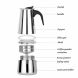9 Cup Stovetop Espresso Maker, Moka Pot, Italian Coffee Maker Classic Cafe Percolator Maker, 430 Stainless Steel - 2