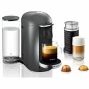 Breville Nespresso VertuoPlus Deluxe Coffee & Espresso Single-Serve Machine in Titanium and Aeroccino Milk Frother in Black