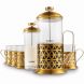VonShef 5 Piece 8-Cup Glass and Stainless Steel French Press Coffee Maker Set - 1