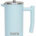 MIRA 12 oz Stainless Steel French Press Coffee Maker | Double Walled Insulated Coffee & Tea Brewer Pot & Maker | Keeps Brewed Coffee or Tea Hot | 350 ml (12 oz (350 ml), Pearl Blue)