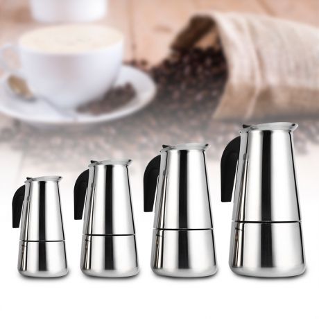 EECOO Stainless Steel Mocha Coffee Pot Kettle Stove Top Espresso Make ...