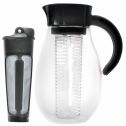 Primula Flavor Up Airtight Cold Brew Iced Coffee Maker with Fruit Infusion Core for Infused Beverages, Dishwasher Safe, 2.7Qt, Black