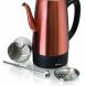 Euro Cuisine PER12 Stainless Steel Electric Percolator - 12 Cups - Copper Finish - 0