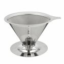 Stainless Steel Reusable Pour Over Cone Dripper Coffee Filter with Cup Stand