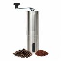Shopshopdirect Manual Coffee Grinder Conical Burr Mill for Precision Brewing Brushed Stainless Steel