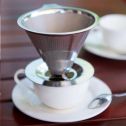 Stainless Steel Pour Over Coffee Dripper Double Layer Mesh Filter Cup Stand