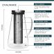 Airtight Cold Brew Iced Coffee Maker and Tea Infuser with Spout - 1.0L Ovalware RJ3 Brewing Glass Carafe with Removable Stainless Steel Filter - 2