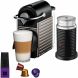 Breville Nespresso Pixie Single-Serve Espresso Machine in Electric Titanium and Aeroccino Milk Frother in Black - 0