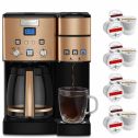 Cuisinart 12 Cup Coffeemaker and Single Serve Brewer w/ 3 Year Warranty Copper with Colombian Single Serve Brew 12 Cups of Coffee