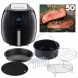 GoWISE USA 5.8-Quarts 8-in-1 Air Fryer XL with 6-PC Accessory Set + 50 Recipes for your Air Fryer Book (Black) - 1
