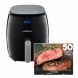 GoWISE USA 3.7-Quart 8-in-1 Touchscreen Air Fryer (Black), GW22821 + 50 Recipes For your Air Fryer Book - 0