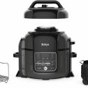 Ninja Foodi Cooker OP305, Steamer & Air w/TenderCrisp Technology Pressure Cooker & Air Fryer All-in-One, 6.5 quart w/dehydrate, Black/Gray (Certified Refurbished)