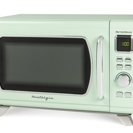 Nostalgia MCMO9FTSG Mid-Century Retro 0.9 Cu. Ft. 900-Watt Countertop ...