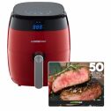 GoWISE USA 3.7-Quart 8-in-1 Touchscreen Air Fryer (Red), GW22826 + 50 Recipes For your Air Fryer Book