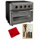Cuisinart TOA-60BKS Convection Toaster Oven Air Fryer with Light Black Bundle with 5-Piece Knife Set with Cutting Board and Deco Gear Microfiber Cleaning Cloth - 0