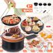 12Pcs 8" Black Air Fryer Accessories Cooking & Baking Kitchen Tools Dish, Pizza Pan & Layered Rack Fit for 4.2-6.8QT Air Fryer - 0