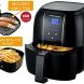 Ovente Air Fryer with Non-Stick 3.2 Quarts Frying Basket and LED Display Touch Sensor, Powerful 1400 Watts Electric Hot Air Fryers with Stainless Steel Heating Element, Black (FAD61302B) - 0