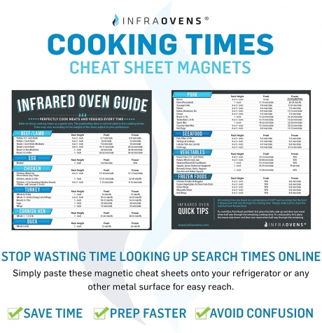 Infrared Convection Cheat Sheet Accessories with Temperatures & Cooking ...