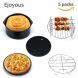 Keenso 5 in 1 Multifunctional Air Fryer Accessories Set Kit Parts Metal Holder Skewer Rack Cake Barrel,  Air Fryer Accessories Kit, Multifunctional Air Fryer Accessories - 1
