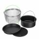 4Pcs 8'' Air Fryer Oven Accessories Steamer Basket Set For Philips 4.2-6.8QT - 1