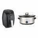 Brentwood Appliances AF-15MBK 1.6-Quart Small Electric Air Fryer and SC-157S 7-Quart Slow Cooker (Silver) Bundle - 0
