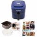 NuWave Brio Digital Air Fryer (6 qt, Blue) w/ 2-piece Cooking Set + Cookbook - 0