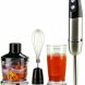 Ovente Multi Purpose Immersion Hand Blender Set 500 Watts with 6 Speeds Control and 3 Premium Attachments including BPA-Free Food Processor, Egg Whisk, and Mixing Beaker, Black (HS685B) - 0