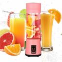 Portable Electric Juicer Cup, USB Rechargeable Personal-size Blender Used at Home And Outdoor, With 400ml High Borosilicate Glass Cup, Pink