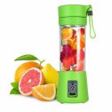 Uarter Multi-functional Juicer Cup USB Rechargeable Juice Blender Portable Fruit Mixer Squeezer with 2 Sharp Blades, Suitable for Kitchen, Camping and Travel, 380mL, Green