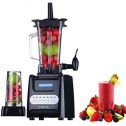 Ovente Professional Countertop Blender with Dispenser and Extra 13.5 Ounces BPA-Free Blender Cup for Smoothie, Protein Shakes, and Puree Baby Food, 1000 Watts Base, Multi Speed, Black (BLH1000B)