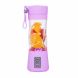 380ml Mini Portable USB Rechargeable Electric Juicer Bottle Fruit Blender Mixer with 2 Vanes (Purple) - 0
