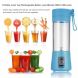 Portable Blender USB Rechargeable, Blue Personal Blender USB Charger Fruit Mixing Machine for Kitchen, 380ml Mini Fruit Juice Extractor Electric Rechargeable Mixer Cup with USB Charger Cable - 0