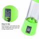 380mL Multi-functional Juicer Cup USB Rechargeable Juice Blender Portable Fruit Mixer Squeezer with 2 Sharp Blades, Suitable for Kitchen, Camping and Travel, Green - 2