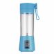 Portable Blender USB Rechargeable, Blue Personal Blender USB Charger Fruit Mixing Machine for Kitchen, 380ml Mini Fruit Juice Extractor Electric Rechargeable Mixer Cup with USB Charger Cable - 1