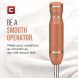Chefman Immersion Blender Stainless Steel Blade 300 Watt Ice Crushing 2- Speed Soft-Touch Rubberized Hand Blender - Metallic Copper - 1