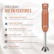 Chefman Immersion Blender Stainless Steel Blade 300 Watt Ice Crushing 2- Speed Soft-Touch Rubberized Hand Blender - Metallic Copper - 2