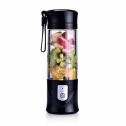 Portable Mini Travel Fruit USB Juicer Cup, Personal Small Electric Juice Mixer Blender Machine with 4000mAh Rechargeable Battery-420ML Water Bottle (Black)