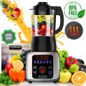 NutriChef NCBLSM150 - Professional Home Kitchen Heating Blender - Digital Countertop Blender with Heat for Soup Maker Ability, Adjustable Time/Temp/Speed Settings