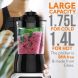NutriChef NCBLSM150 - Professional Home Kitchen Heating Blender - Digital Countertop Blender with Heat for Soup Maker Ability, Adjustable Time/Temp/Speed Settings - 1