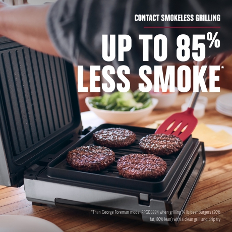 George Foreman Smokeless Grill Series Touchscreen Family Size 4-6 Servings