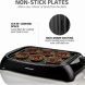Ovente Electric Cooking Grill 13 x 10 Inch Flat Plate, Nonstick Cast Iron Griddle with Oil Drip Pan & Temperature Control, Indoor Kitchen or Outdoor Compact for BBQ Grilling Chicken, Black GD1632NLB - 2