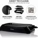Ovente Electric Cooking Grill 13 x 10 Inch Flat Plate, Nonstick Cast Iron Griddle with Oil Drip Pan & Temperature Control, Indoor Kitchen or Outdoor Compact for BBQ Grilling Chicken, Black GD1632NLB - 3