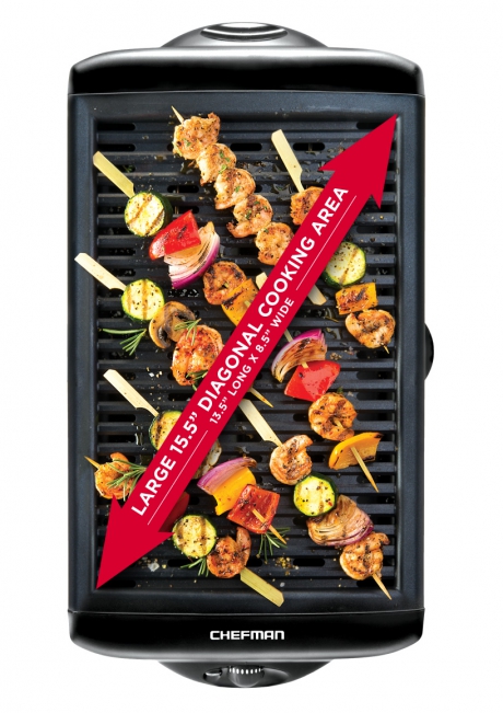 Chefman Electric Smokeless Indoor Grill with Non-Stick Cooking Surface