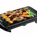 Chefman Electric Smokeless Indoor Grill with Non-Stick Cooking Surface and Adjustable Temperature Knob from Warm to Sear for Customized Grilling, Dishwasher Safe Removable Drip Tray, Black