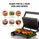 Ovente Electric Panini Press Sandwich Maker Grill Double Nonstick Flat Cooking Plate 10.2 x 6.7 Inch, 1000 Watt with Thermostat Control, Perfect for BBQ Grilled Fish & Cheese, Nickel Brushed GP0620BR - 2