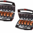 Johnsonville Sizzling Sausage Indoor Compact Stainless Electric Grill (2 Pack)