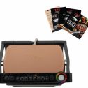 T-FAL GC704 OptiGrill with Recipe Books Indoor Electric Grill Removable Ceramic Plates -Brown