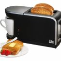 Elite Cuisine ECT-819 2-in-1 2-Slice Cool Touch Toaster and Coffee Maker, Black